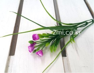 실난미니장미-보라-한줄기 조화 꽃 인조수초