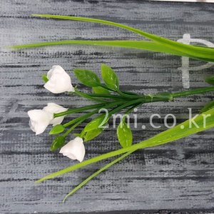 실난미니장미-화이트-한줄기 조화 꽃 인조수초