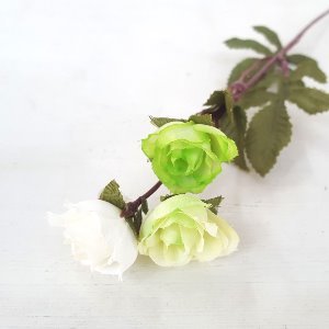 밍클 연두Btype 한줄기 소형장미 조화 꽃