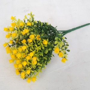미니종꽃 노랑 조화 꽃 인조수초