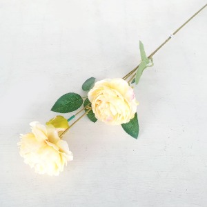 피오니장미 3송이 옐로우 65cm 조화 꽃