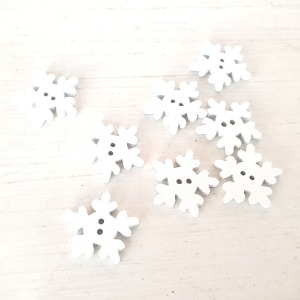 미니목각 하얀눈꽃 1.8cm 10개가격 - 크리스마스 트리 겨울 모형 장식