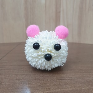 곰돌이 퐁퐁이 핑크귀 흰곰 ( 비누꽃 사탕 꽃다발 꽃꽂이 만들기 재료 )