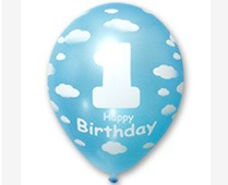 첫돌뭉게구름 파스텔블루 -30cm(12인치)풍선- 웨딩카장식 생일 기념일 이벤트