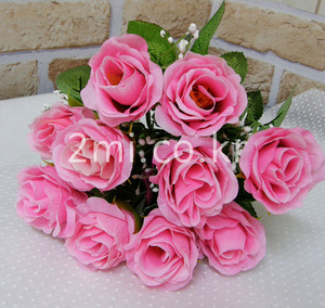 밍클장미 - 중 - 핑크 조화 꽃 ( 꽃다발 인테리어 소품 꽃바구니 만들기 재료 )