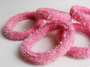 털 링고무줄-핑크 1개가격 10mm (헤어핀 밴드 재료 diy 머리핀 슈슈 머리끈 헤어끈 )