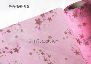 금색자스민 - 핑크 1mX 50cm 부직포 포장지 (선물 포장 diy  생일 리본 공예)