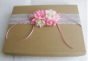 선물상자 - 장미레이스-핑크 ( 선물 박스 화이트 발렌타인 데이 선물 이벤트 포장 재료 만들기)